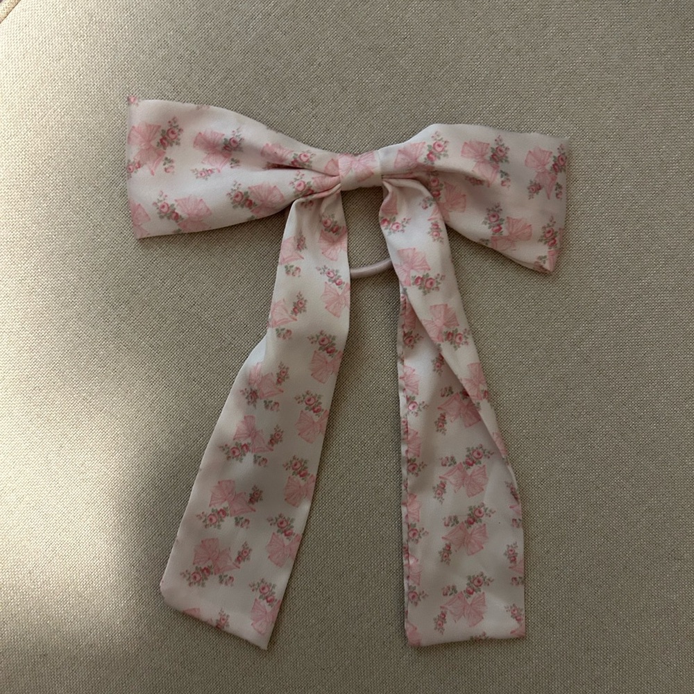 LoveShackFancy Floral Pink Hair Bow